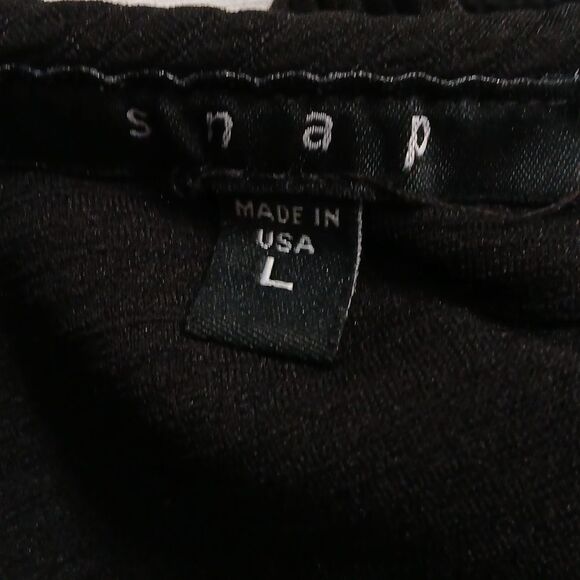 Snap black 2 pc skirt set Long sleeve top and pull on skirt  Sz M/L  NWOT - Picture 10 of 10